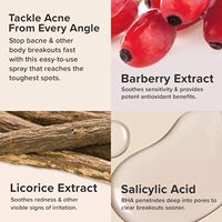 Acide salicylique OEM spray pour acné et exfoliant pour le dos spray transparent pour la réparation de l'acné spray pour le traitement de l'acné du dos