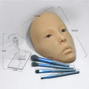 5D Reusable silicone beginner training tool eyes dummy mask makeup practice face