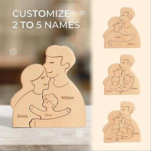 Ensemble de puzzles familiaux en <span class=keywords><strong>bois</strong></span> chaud, sculptures en <span class=keywords><strong>bois</strong></span> <span class=keywords><strong>massif</strong></span>, artisanat, décorations d'intérieur, objets de décoration, cadeaux commémoratifs de festival - Product Image 5