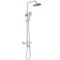 Système de douche mural moderne à double poignée en laiton, pomme de douche pluie, ensemble de douche thermostatique pour salle de bain