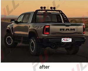 Parachoques de coche para <span class=keywords><strong>Dodge</strong></span> RAM 1500 19-23 a TRX El Kit de conversión incluye parachoques delantero guardabarros capó faros pedales cejas - Product Image 2