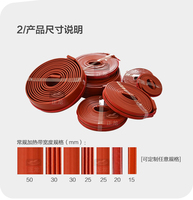 Chauffe-tuyau flexible électrique à bande de silicone 15x550mm 45w 220v, élément chauffant en caoutchouc imperméable en silicone
