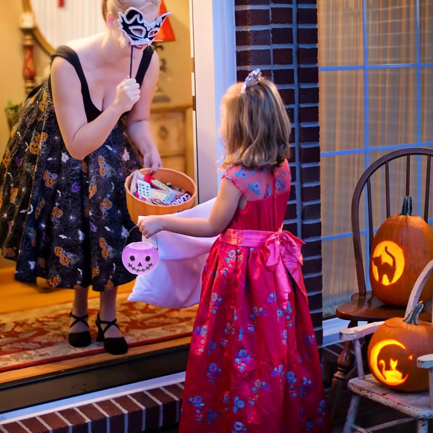 Assustador Halloween Festival Decorações Adereços Conjuntos Tema Partido Suprimentos Crianças Crianças Truque ou Tratar Baldes De Doces De Abóbora Roxa