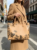 Sacs à main en cuir PU à faible MOQ, motif imprimé, sacs fourre-tout à bandoulière pour les jeunes, pour le shopping quotidien
