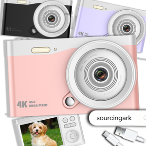 กล้องดิจิตอลขนาดเล็ก Search Sourcingark CCD สำหรับเด็กเล็ก ซูมออปติคอล วิดีโอ 4K 50 ล้านพิกเซล ถ่ายวิดีโอบล็อก รองรับ MicroSD รุ่น Q10 - Product Image 1