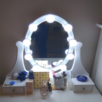 Mới Nhất DIY Vanity Bóng Đèn Gương Vanity Bóng Đèn Gương, Bóng Đèn Gương Xung Quanh, Bóng Đèn Tiện Dụng Stickup Bóng Đèn