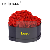 Cadeaux de la Saint-Valentin pour les mères en gros, roses éternelles, fleurs immortelles, roses préservées dans une boîte en forme de cœur