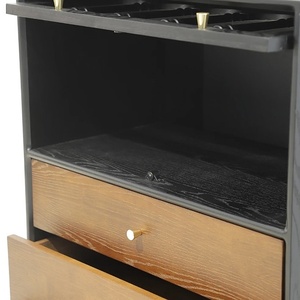 Retro Style Solid Wood <strong>Chest</strong> <strong>of</strong> <strong>Drawers</strong> Living Room Storage Cabinet Multi Functional Dark Walnut Color Furniture - Product Image 6