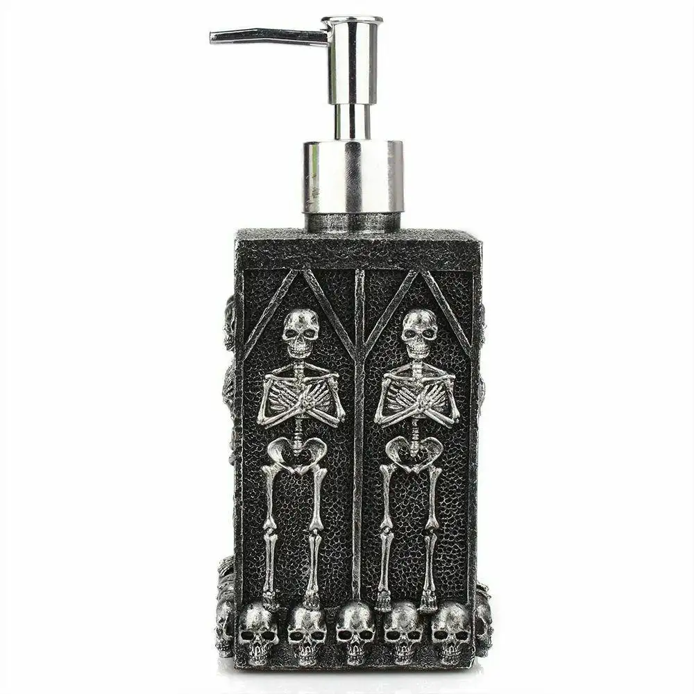 OEM Design Halloween Grave Resin hand soap dispenser bathroom Manual Press Halloween Skull Lotion Pump Bottle