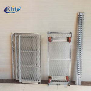 4 पहियों जस्ती धातु स्टील देशी संयंत्र परिवहन नर्सरी फार्म ग्रीनहाउस कार्ट - Product Image 3