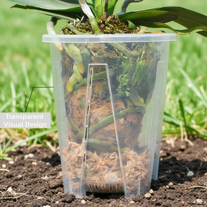 <span class=keywords><strong>Pot</strong></span> de fleurs portable en plastique transparent avec design clair pour plantes à racines aériennes, orchidées, avec <span class=keywords><strong>pot</strong></span> de contrôle des racines transparent - Product Image 4