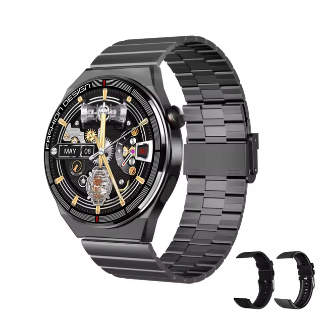 H4 Pro Max Smart Watch 1.39 Inch HD Round Screen Wireless Charging IP68 Waterproof Business Smart Bracelet with Dual Strap Belt