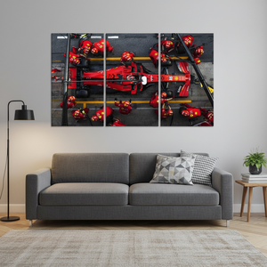 Lienzo Decorativo con Diseño de Charles Leclerc en la Pista de Fórmula Uno, Impresión en Lienzo, Regalo Personalizado para Colgar en la Pared, Juego de 3 Lienzos - Product Image 3