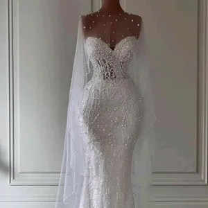 S5562F Drop shipping 2023 High -quality new hot -selling tube top fishtail lace mermaid wedding dress bridal gown