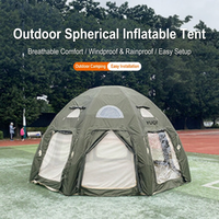 Grande tente dôme gonflable pour le glamping, abri de camping sphérique imperméable avec fenêtre