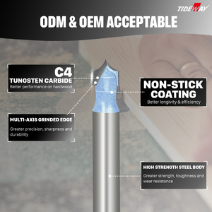 Precio de fábrica Personalizar Broca de enrutador de grabado de punta afilada Fresa de extremo CNC para tallar - Product Image 2