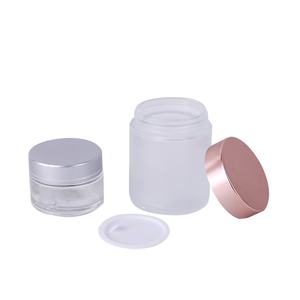 Pot en verre transparent vide pour crème, 15 ml, forme ronde, avec couvercle rose doré, pour soins de la peau et hydratation, vente en gros - Product Image 6