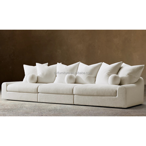 Ensemble de canapés modulaires modernes en tissu, rembourrés en éponge, <span class=keywords><strong>avec</strong></span> structure en bois, design d'<span class=keywords><strong>angle</strong></span> pour salon et villa - Product Image 3