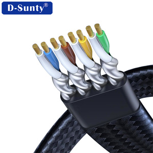 High Quality Cat8 Bare Copper Conductor <b>Ethernet</b> <b>Cable</b> Cat8 15ft Network Lan <b>Cables</b> SFTP 30AWG Rj45 8p8c ROHS Flat Patch Cord - Product Image 5