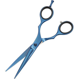 Tijeras profesionales para el cabello, color azul, hoja afilada de acero inoxidable, mango largo, tijeras planas para diestros, para peluquería - Product Image 5