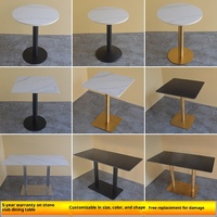 Schiefer-Esstisch für Fast-Food-Restaurants und Schulkantinen, Minimalistisches Design, Runde Form, 4-Sitzer, Möbel für Zuhause, Serviertische
