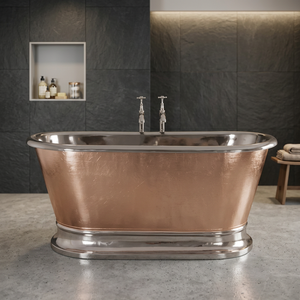 Bañera Ovalada Clásica Independiente de Cobre Martillado Sin Tapa para Baño en Casa - Artesanía India - Product Image 2