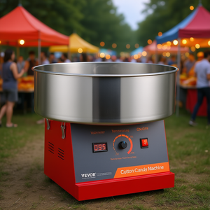    Máquina Comercial para Hacer Algodón de Azúcar, 1000W, Eléctrica, con Recipiente de Acero Inoxidable, Pantalla Digital, Roja, Usada - Product Image 2