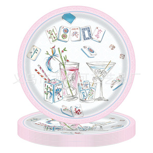 Mahjong Cocktail Party Disposable Tableware Kit Plates Cups Napkins Straws Forks Spoons For Birthday Party Decorations - Product Image 3