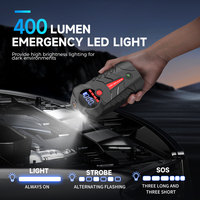 Démarreur de voiture portable haute puissance 4-en-1 multifonctionnel, avec compresseur d'air intégré et batterie de secours