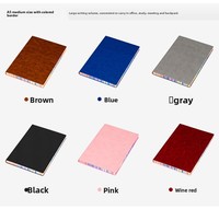 Carnet A5 à couverture souple avec bords arc-en-ciel, carnet personnalisé minimaliste à bords colorés, bloc-notes épais relié en simili cuir