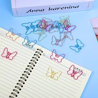 Clips de Papel con Forma de Mariposa, Clips Metálicos Pequeños y Bonitos para Organización de Archivos y Decoración, 34 mm de Largo, en Dorado, Oro Rosa, Azul y Rosa