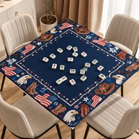 Tapis de table de mahjong en caoutchouc imprimé sur mesure, antidérapant, insonorisant, carré, avec sac de rangement, support OEM, motifs variés