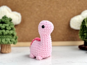 Kaiyue thiết kế mới handmade Amigurumi Stegosaurus khủng long Crochet đồ chơi không may sang trọng nhồi bông đại dương biển động vật bông vải lưới - Product Image 2