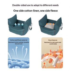 Sac de transport portable de luxe en coton écologique avec fermeture éclair et housse amovible pour chiens et chats, idéal pour la voiture - Product Image 3