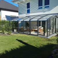 Véranda moderne à toit coulissant rétractable, écologique, avec verre Low-E, solution complète pour extérieur résidentiel, villa, hôtel, entrepôt, au sol