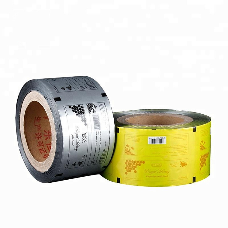 Опт дешевая индивидуальная печать медовая пищевая упаковка bopp пластиковая рулонная пленка