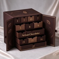 Boîte magnétique à double porte avec tiroirs multicouches personnalisés pour chocolats et noix, emballage cadeau haut de gamme, fabrication en usine