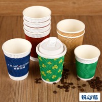Gobelets à paroi ondulée avec couvercles et pailles, en papier enduit biodégradable et écologique, noir mat, étanches et anti-fuite, pour café et boissons chaudes