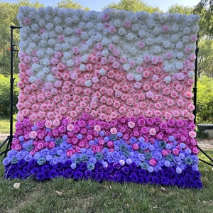 MYFW Panneaux muraux de fleurs artificielles en soie 5D 3D personnalisés de haute qualité, décoratifs, roses, pour mariage - Product Image 6