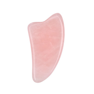 Strumento per Massaggio Facciale Gua Sha in Quarzo Rosa Naturale e Giada Bianca a Forma di Corno, Applicazione per il Viso Mushang Guasha - Product Image 1