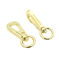 Accessoires de luxe personnalisés GEYI pour sacs, en alliage de zinc, avec logo en relief, fermoir pivotant étanche en or 24 carats, mousqueton pour