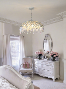 <span class=keywords><strong>Lampadario</strong></span> Moderno in Conchiglie Capiz, Rotondo con Cristalli Argentati a Goccia, Stile Boho per Sala <span class=keywords><strong>da</strong></span> Pranzo, Soggiorno, <span class=keywords><strong>Camera</strong></span> <span class=keywords><strong>da</strong></span> <span class=keywords><strong>Letto</strong></span>, Villa, Hotel - Product Image 5