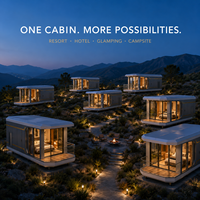 Cabane modulaire préfabriquée moderne personnalisée avec verrière panoramique pour hôtel-resort, glamping et location de vacances