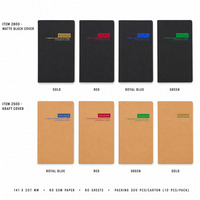 Carnet A5 cousu 141x207mm 80GSM 60 feuilles lignées en papier kraft Couverture noire 300 pièces/carton Vente en gros