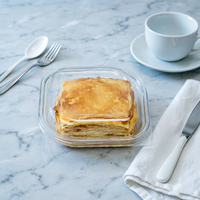 Boîte d'emballage carrée jetable pour dessert en plastique PET transparent de qualité alimentaire avec couvercle pour tiramisu