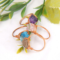 Anillo Ajustable de Piedra de Nacimiento con Cristal Natural para Mujer, con Amatista y Cristales Blancos, Personalizable, Sostenible, DIY