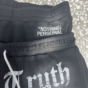 Mới Đến Biểu Tượng Tùy Chỉnh 320gsm Cotton Mặt Trời Faded Quần Short Axit Rửa Đôi Eo Dây Kéo Quá Khổ Quần Short Cổ Điển Cho Nam Giới - Product Image 3