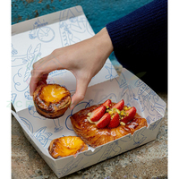 Boîte en papier d'emballage pour tartelettes aux œufs jetables avec logo personnalisé, boîte à dessert pour crème pâtissière, boîte à pâtisserie