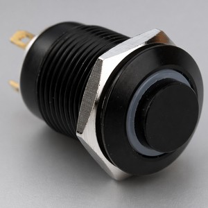 12mm Push Button <strong>Switch</strong> Momentary 3V 5V Blue Red Green Led SPST 12mm 1/2" Mounting Hole Black Aluminum Oxide Metal Push <strong>Switch</strong> - Product Image 6