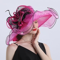 2022 decorazione nuovo design abbastanza femminile Kentucky derby cappelli da chiesa cappelli da festa in organza cappelli da corsa di cavalli
